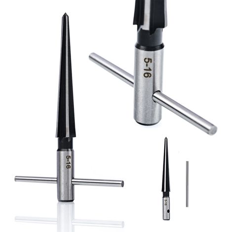Reamer Conico 5-16mm – Alta Precisione e Durata  Acciaio al Carbonio Indurito  Per Metallo, Legno, Plastica