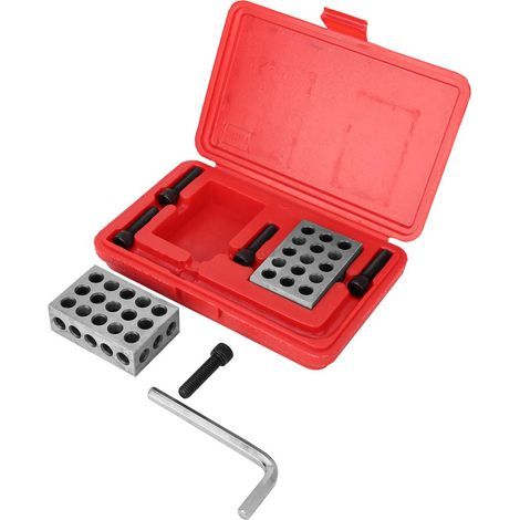 Bloc de calibrage de précision 1-2-3 pour fraiseuse, 23 trous avec vis et clé, coffret rangement (1/5)