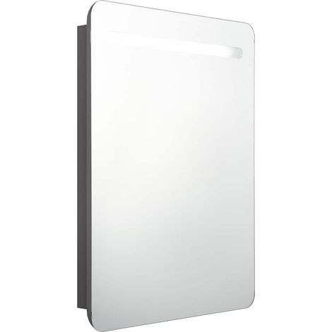 Maison Exclusive - LED-Bad-Spiegelschrank Grau 60x11x80 cm (1/5)