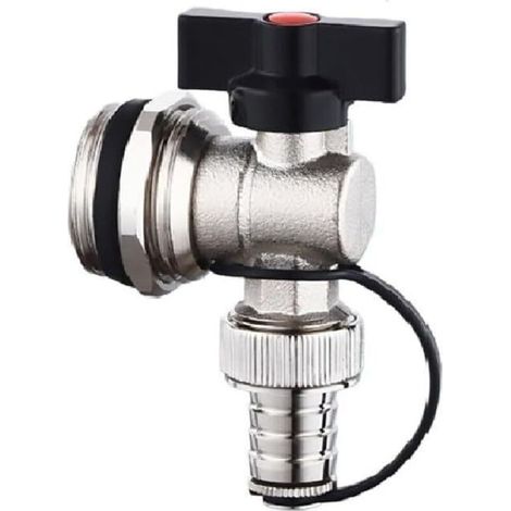 Brass underfloor heating distribution valve with nickel plating, size G3/4 (DN20), tool-free installation for radiator and water heater systems (G1) (1/4)