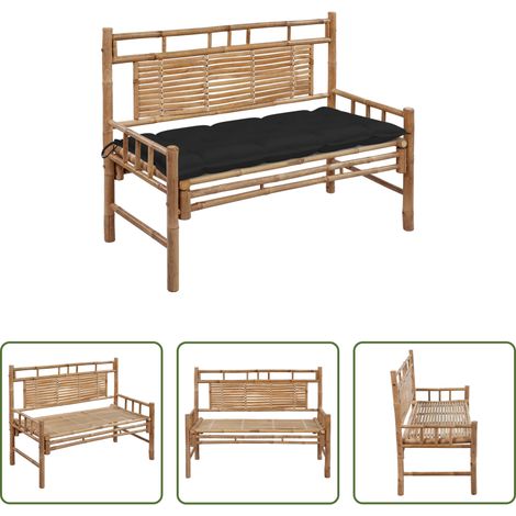 vidaXL Auflage - Gartenbank mit Auflage 120 cm Bambus (1/5)
