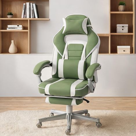 Chaise de bureau verde en PU 63 x 63 x 123 cm (1/5)