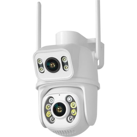 Caméra PTZ WiFi 8MP 4K avec Double Objectif et Double écran, détection Humaine par IA, caméra IP de sécurité extérieure sans Fil CCTV(8MP NO SD Card) (1/5)