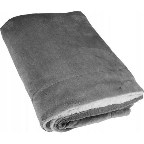 [PACZB] Manta de doble cara con osito de peluche, gris oscuro, 150x200cm D1027C (1/5)