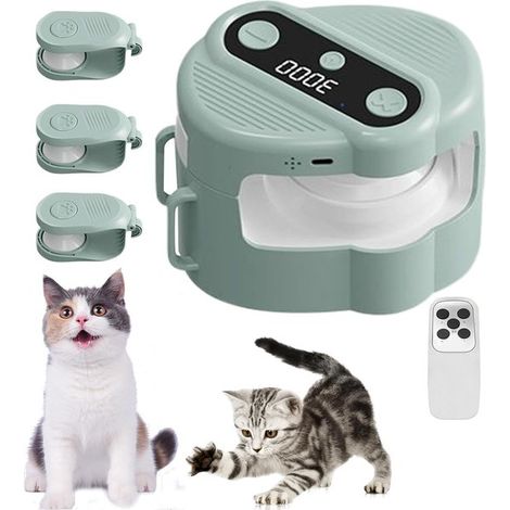 Juguete de enriquecimiento para gatos - Rueda interactiva para gatos - Movimiento activo - Velocidades variables - 24x20x12 cm - Verde claro (1/5)