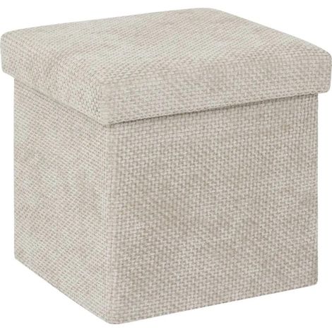 Pouf Coffre Pliable "Velvy" 31cm Beige (1/5)