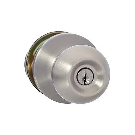Serrures de porte de salle de bain 25-45mm avec clé, poignée à trois barres, verrou sphérique en alliage d'aluminium pour toilettes, épaisseur de porte adaptée, finition robuste (1/5)