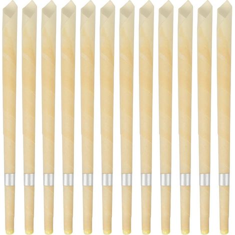 Lot de 6 paires de bougies d'oreilles en cire d'abeille - Naturel biologique avec 6 disques de protection de sécurité et filtre à cire - Relaxant (1/5)