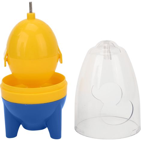 Korkenzieherförmiger goldener Eierquirl, Eigelb- und Eiweißmixer, Küchenutensil, blaue Kurbel (1/5)