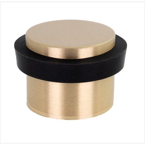 EVI Herrajes  Fermaporta Adesivo  24 x 20 mm  Base filettata  Gomma Nera  Ottone Finitura Opaca  Compresi vite + tassello di fissaggio  Mod. I-191/24x19-B-DUAL-LMT (1/4)
