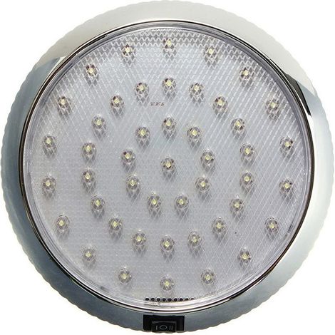 Plafonnier LED, 12V Car Dome Lampe de toit intérieure pour camping car caravane RV remorque camion véhicule bateau avec 46 lumières LED, blanc (1/5)