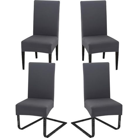 Set di 4 coprisedie elasticizzati, universali, sfoderabili, lavabili, moderni e resistenti, ideali per la casa, hotel, ristoranti, feste, banchetti e per decorare la cucina. (1/5)