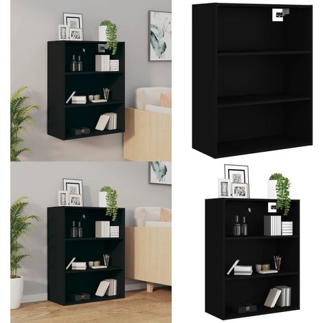 Hängeschrank Schwarz 69,5x32,5x90 cm - Hängeschrank - Wandregal - Schrank Schwarz - Holzschrank - Wohnraumorganisation - Home & Living