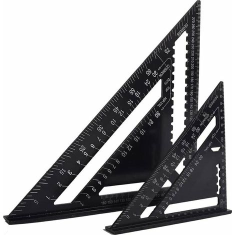 Green Mobility-Equerre Menuisier Multifonctions 18cm et 30cm, Triangle Métal Aluminium Règle Équerre Trusquin Guide Raporteur Angle 45 90 Degres/Outillage Charpentier/Outil Traçage Guidage Menuiserie (1/5)