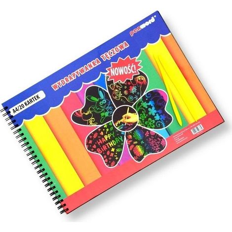 Regenbogen-Rubbelkarte, A4-Spirale