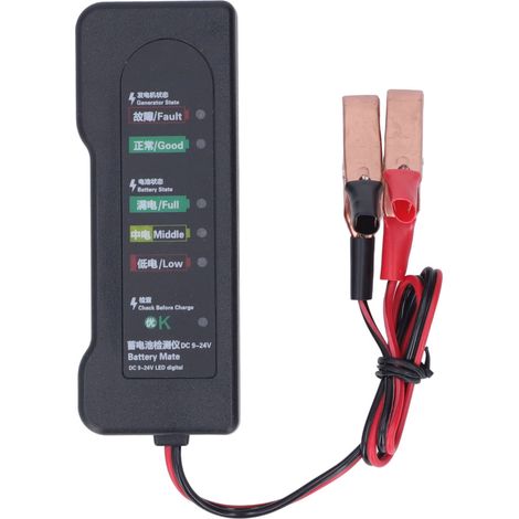 12-V-Autobatterietester mit Prüfklemme und LED-Anzeige – Fehlerdetektor für Autobatterien