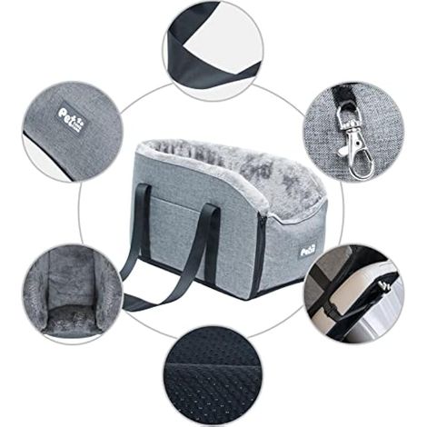 Accoudoir de voiture pour chien avec console centrale Siège arrière étanche avec sangles de sécurité Sac de voyage portable pour chats et chiens (1/3)