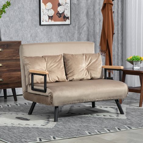 Schlafsessel 102x73x81 cm braun aus Stahl mit Schlaffunktion und 5-fach verstellbarer Rückenlehne (1/3)