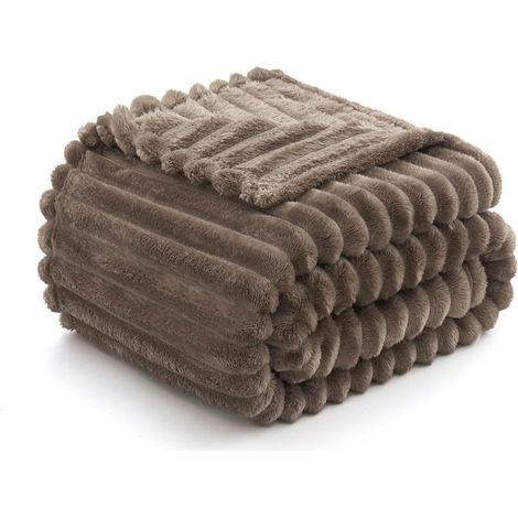 Couverture Microfibre Marron Canapé Lit 150x200cm 1Pz (1/5)