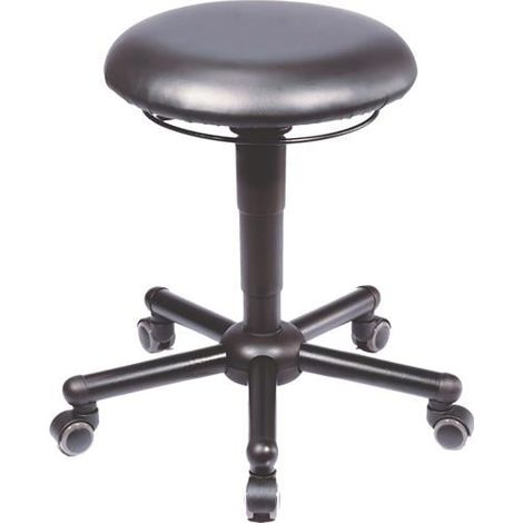 Taburete giratorio A19 con respaldo de piel sintética negra, altura del asiento 465-595mm, taburete MEY (1/3)