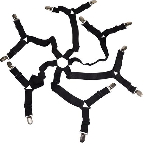Fixe Drap Housse Ajustable 6 Côtés Système Serrage Plastique Clips Métal Pour Matelas Rond Carré Lot De 1 (1/5)