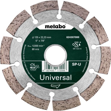 METABO Diamanttrennscheibe 125x22,23mm, "SP-U", Universal "SP", Blister (624296000) (1/3)