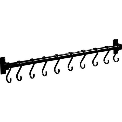 Barre de cuisine murale en aluminium avec 7 crochets, idéale pour salles de bains, placards, chambres, vêtements, Starlight-RAPANDA