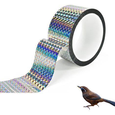 bande réfléchissante anti oiseaux double face utilisée pour protéger les légumes et plantes 10 cm 50 m (1/5)