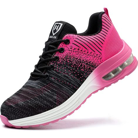 Chaussures de sécurité pour hommes et femmes, chaussures de sport antidérapantes à embout en acier, chaussures de sécurité industrielles respirantes, chaussures de travail, pointure 38, 24 cm (1/5)
