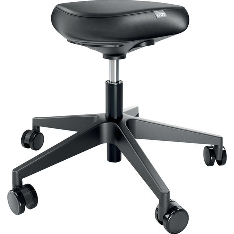 Tabouret Ergonomique sur roulettes, Hauteur réglable (46–59cm) : Coussin Mousse Double densité, Selle Ergonomique pour Bureau, télétravail, Loisirs, Noir, 65780095 (1/5)