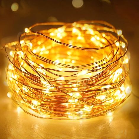 Lot de 1 Petite Guirlande Lumineuse à Pile avec Minuteur, 3M 30 LED Fil Cuivre Fairy Lights, Guirlande LED à Pile (Piles AA) Pour Fête, Noël, Halloween, Mariage, Décoration, Blanc Chaud (1/5)