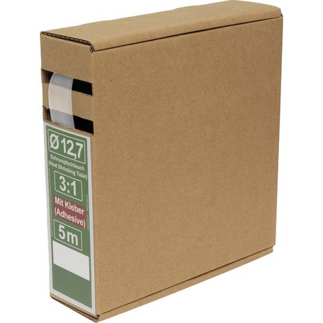 Quadrios 25CA503 Schrumpfschlauch mit Kleber Transparent 12.7 mm 4.2 mm Schrumpfrate:3:1 5 m