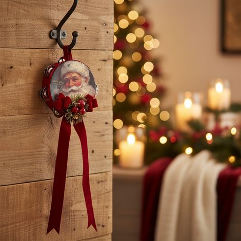 Tamburello natalizio "Antico Natale" per decorazioni natalizie -10 cm (1/4)