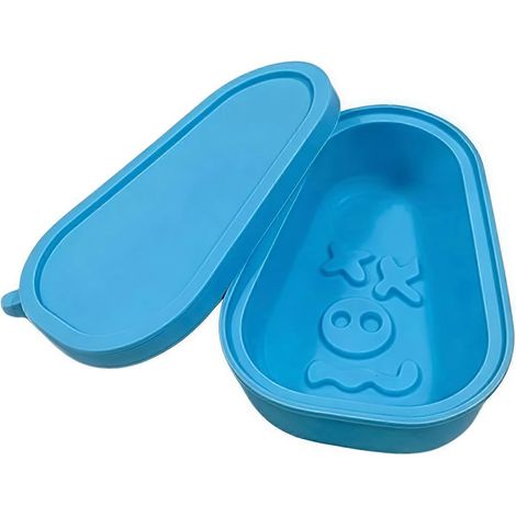 Moule à glaces maison - Compartiments individuels scellés - Convient pour les jus et les crèmes glacées - Silicone souple bleu (1/5)