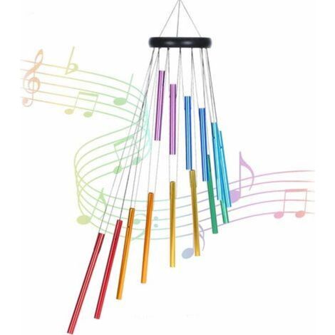 Carillon A Vent - 14 Tubes Aluminium - Pour Jardin Extérieur Ou Intérieur - Hauteur 73,5 Cm - 1 Pièce (1/5)
