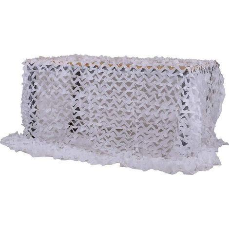 Filet De Camouflage 2X4m Camo Netting Sun Shelter, Filet de Camouflage Blanc 150D utilisé pour les jeux militaires, les couvertures de voiture, les fêtes de vacances, léger e (1/5)