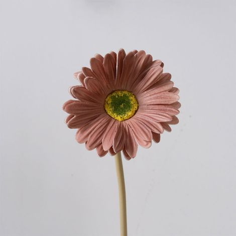Fleur Artificielle - Marguerite - Tige Flexible En Fil Métallique Recouverte De Plastique Vert - Hauteur 38,5 Cm - Diamètre Tête 8,5 Cm - Pour Décoration Intérieure Mariage Bureau - Lot De 10 (1/5)