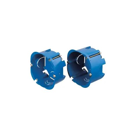 Boîte d'encastrement simple bleue 1 poste Ø 85mm profondeur 40mm sans couvercle Multifix Plus SCHNEIDER (1/4)
