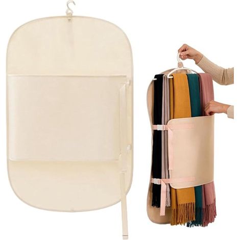 Beige Kleidersack mit großem Fassungsvermögen und verstellbarem Schultergurt (1/5)