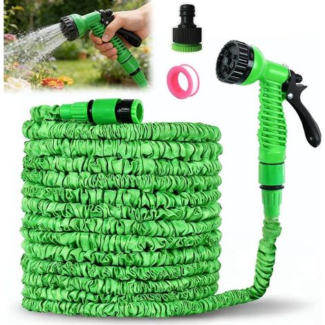 Tuyau d'arrosage extensible 30m, flexible, avec 7 modes d'arrosage, facile à ranger, pour jardin, lavage de voiture et nettoyage des animaux domestiques (1/5)