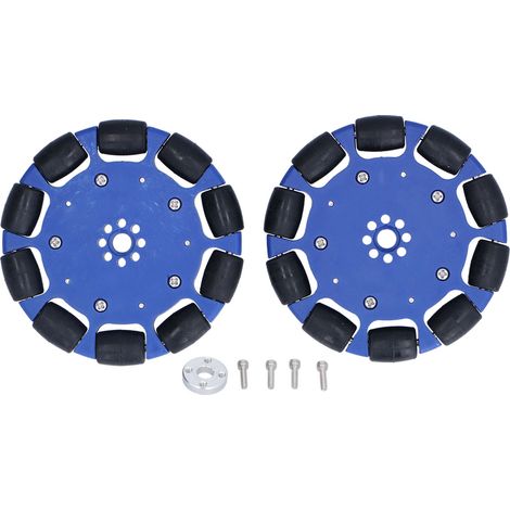 Roue omnidirectionnelle 100mm en néoprène, rouleau motorisé pour robot intelligent, trou de 8mm, pièces de rechange. (1/5)