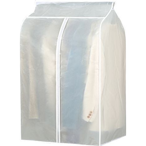 Housse de vêtement – protège-cintre – sac de suspension étanche 5080120 cm – PEVA blanc (1/5)