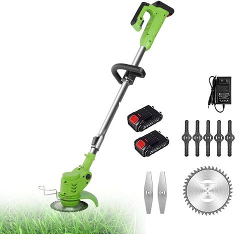 DECESPUGLIATORE ELETTRICO DOPPIA BATTERIA 12V TAGLIAERBA GIARDINO 1800W BV: (1/5)
