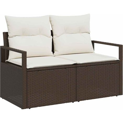 Maison Exclusive - Divano da giardino con cuscino 120 x 62 x 69 cm. polyrattan