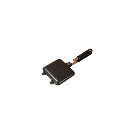 Appareil à sandwichs double antiadhésif, poêle multifonctionnelle pour paninis, omelettes et gaufres – Alliage d'aluminium – Noir (1/5)