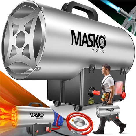 Masko – Générateur d'air chaud à gaz 10KW – Débit d'air 320m³/h – Allumage piézoélectrique – Protection contre la surchauffe – Pour chantiers et serres (1/5)