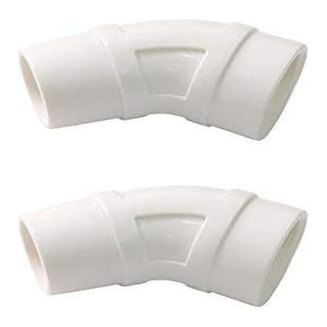 Adaptateur de tuyau coudé à 45 degrés (2 pièces) pour nettoyeurs de piscine W70244, W90146, R0532500, K12097 et AXV151, PVC, semi-flexible, 3,2 à 3,8 cm, anti-torsion, accessoires pour nettoyeurs de p (1/4)