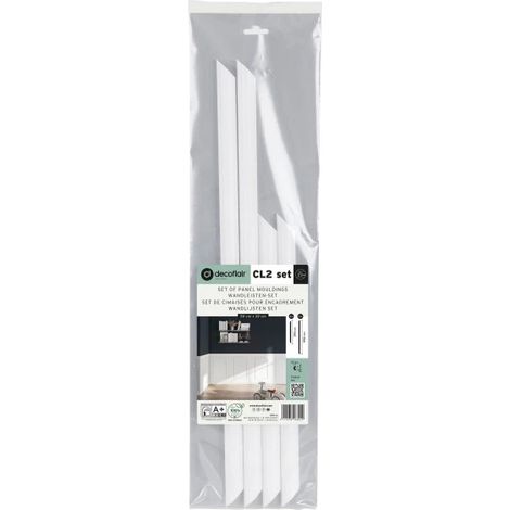 Cimaise polystyrène HD 25 x 13 x 390 mm – Résistante à l'eau et aux chocs – Pour murs et plafonds – Lot de 1 pièce – Decoflair