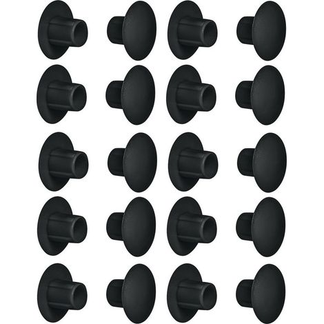 Lot de 20 cache trou bouchon plastique 5mm x 10mm noir RAL 9005 – Pour finition soignée sur murs et meubles – Protection durable (1/2)