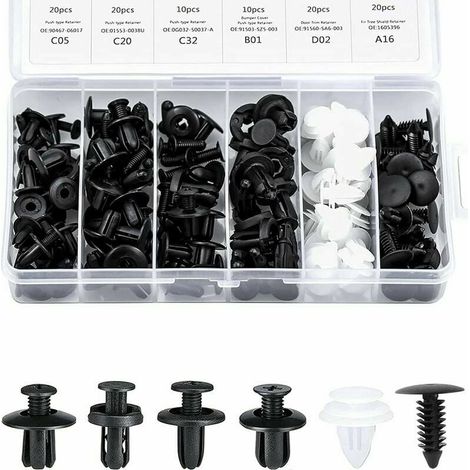 Clips Garniture Intérieure Rivet Clips Plastique Rivet Plastique Fixation Protection Clip Panneau Porte Boucle Boîte 100 Pièces 6 Types Boucle Fixation Automobile Différente Boucle Voiture Générale (1/5)